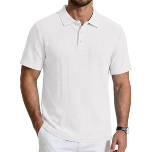 image:imageCOOFANDY Mens Polo Shirts Short Sleeve Casual Knit Textured Summer ShirtWhite