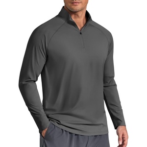 image:imageCOOFANDY Mens Quarter Zip Pullover Athletic Running Shirts Long SleeveDark Grey