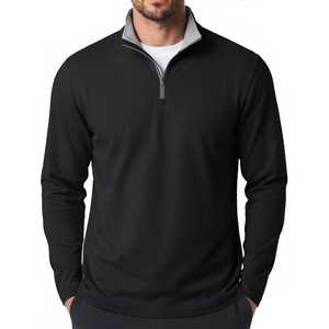 image:imageCOOFANDY Mens Quarter Zip Pullover Golf Shirts Mock Neck Casual SweatshirtAll Black