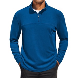 image:imageCOOFANDY Mens Quarter Zip Pullover Sweater Mock Neck Sweatshirt Casual PoloRoyal Blue
