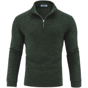 image:imageCOOFANDY Mens Quarter Zip Pullover Sweater Regular Fit Fleece SweatshirtGreen