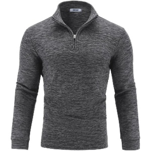 image:imageCOOFANDY Mens Quarter Zip Pullover Sweater Regular Fit Fleece SweatshirtGrey