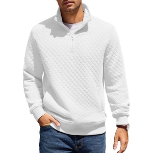 image:imageCOOFANDY Mens Quarter Zip Pullover Sweatshirt Casual Mock Neck Sweater 2026Asolid White