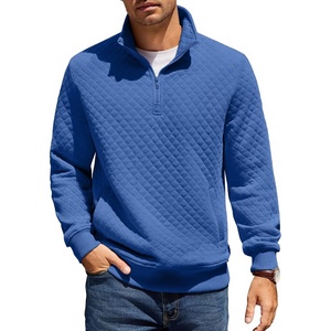image:imageCOOFANDY Mens Quarter Zip Pullover Sweatshirt Casual Mock Neck Sweater 2026Dark Blue