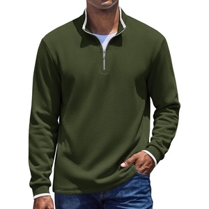 image:imageCOOFANDY Mens Quarter Zip Pullover Sweatshirt Mock Neck Sweater Long SleeveArmy Green