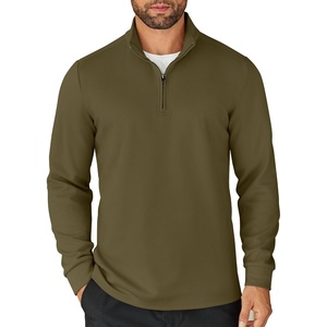 image:imageCOOFANDY Mens Quarter Zip Up Pullover Lightweight Mock Neck SweatshirtArmy Green