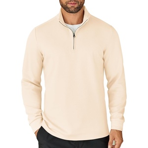 image:imageCOOFANDY Mens Quarter Zip Up Pullover Lightweight Mock Neck SweatshirtBeige