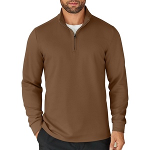 image:imageCOOFANDY Mens Quarter Zip Up Pullover Lightweight Mock Neck SweatshirtBrown