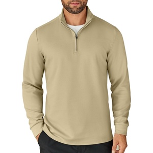 image:imageCOOFANDY Mens Quarter Zip Up Pullover Lightweight Mock Neck SweatshirtCamel