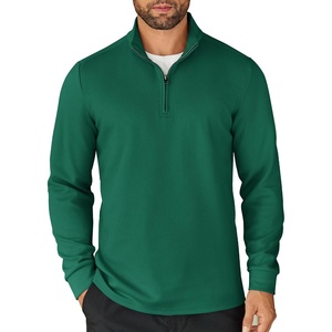 image:imageCOOFANDY Mens Quarter Zip Up Pullover Lightweight Mock Neck SweatshirtDark Green
