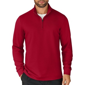 image:imageCOOFANDY Mens Quarter Zip Up Pullover Lightweight Mock Neck SweatshirtDark Red