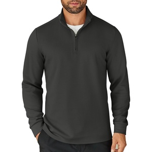 image:imageCOOFANDY Mens Quarter Zip Up Pullover Lightweight Mock Neck SweatshirtDrak Grey