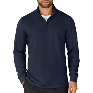 image:imageCOOFANDY Mens Quarter Zip Up Pullover Lightweight Mock Neck SweatshirtNavy Blue