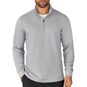 image:imageCOOFANDY Mens Quarter Zip Up Pullover Lightweight Mock Neck SweatshirtPale Grey