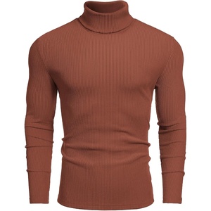 image:imageCOOFANDY Mens Ribbed Turtleneck Sweater Casual Basic Long Sleeve Knitted Pullover SweaterOrange