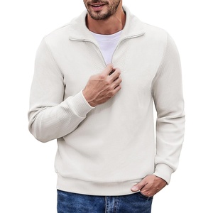 image:imageCOOFANDY Mens Soft Quarter Zip Pullover Mock Neck Corduroy SweatshirtWhite