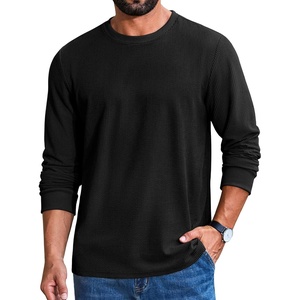 image:imageCOOFANDY Mens T Shirts Long Sleeve Casual Crew Neck Ribbed Tee Shirt Basic TopBlack