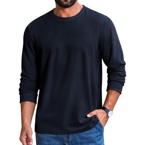 image:imageCOOFANDY Mens T Shirts Long Sleeve Casual Crew Neck Ribbed Tee Shirt Basic TopBlue Violet