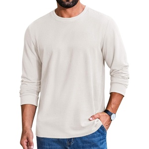 image:imageCOOFANDY Mens T Shirts Long Sleeve Casual Crew Neck Ribbed Tee Shirt Basic TopWhite