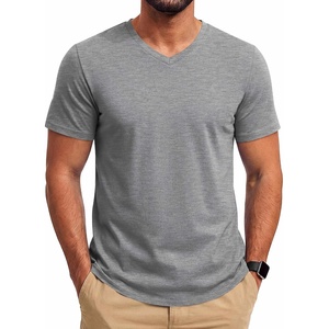 image:imageCOOFANDY Mens T Shirts Short Sleeve V Neck TShirt Casual Soft Basic TeeLight Gray