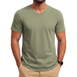image:imageCOOFANDY Mens T Shirts Short Sleeve V Neck TShirt Casual Soft Basic TeeLight Green
