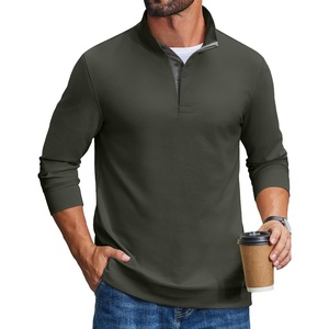 image:imageCOOFANDY Mens TShirts Quarter Pullover Lightweight Sweatshirt Casual ShirtArmy Green