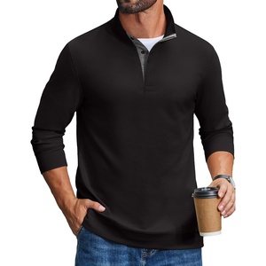 image:imageCOOFANDY Mens TShirts Quarter Pullover Lightweight Sweatshirt Casual ShirtBlack