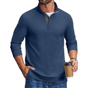 image:imageCOOFANDY Mens TShirts Quarter Pullover Lightweight Sweatshirt Casual ShirtDark Blue