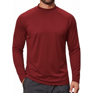 image:imageCOOFANDY Mens Thermal Fleece Shirt Mock Turtle Neck Base Layer Long Sleeve Athletic Warm Undershirt07 Burgundy