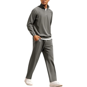 image:imageCOOFANDY Mens Tracksuit 2 Piece Relaxed Fit Halfzip Sweatsuits Athletic Running Jogging Suit SetsGray