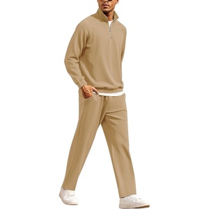 image:imageCOOFANDY Mens Tracksuit 2 Piece Relaxed Fit Halfzip Sweatsuits Athletic Running Jogging Suit SetsKhaki