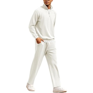 image:imageCOOFANDY Mens Tracksuit 2 Piece Relaxed Fit Halfzip Sweatsuits Athletic Running Jogging Suit SetsWhite