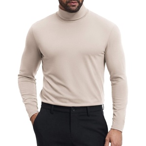 image:imageCOOFANDY Mens Turtleneck Shirts Slim Fit Shirt Tops Lightweight Pullover Basic Sweater Casual Long Sleeve ShirtAlmond