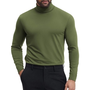 image:imageCOOFANDY Mens Turtleneck Shirts Slim Fit Shirt Tops Lightweight Pullover Basic Sweater Casual Long Sleeve ShirtArmy Green