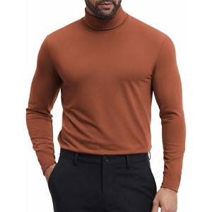 image:imageCOOFANDY Mens Turtleneck Shirts Slim Fit Shirt Tops Lightweight Pullover Basic Sweater Casual Long Sleeve ShirtCaramel
