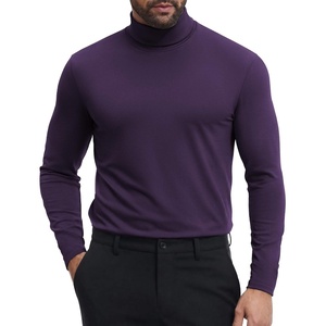 image:imageCOOFANDY Mens Turtleneck Shirts Slim Fit Shirt Tops Lightweight Pullover Basic Sweater Casual Long Sleeve ShirtDark Purple