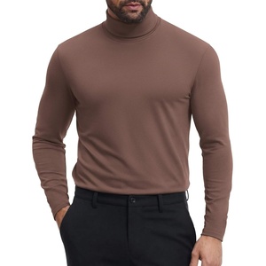image:imageCOOFANDY Mens Turtleneck Shirts Slim Fit Shirt Tops Lightweight Pullover Basic Sweater Casual Long Sleeve ShirtGray Brown