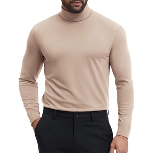 image:imageCOOFANDY Mens Turtleneck Shirts Slim Fit Shirt Tops Lightweight Pullover Basic Sweater Casual Long Sleeve ShirtKhaki