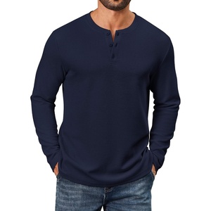 image:imageCOOFANDY Mens Waffle Henley Shirts Long Sleeve Pullover Shirt Casual Knit TShirt Lightweight Basic TeesBlue Violet