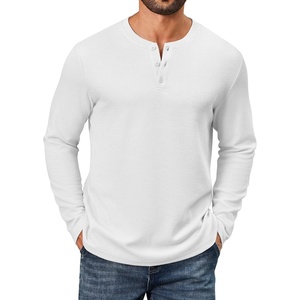 image:imageCOOFANDY Mens Waffle Henley Shirts Long Sleeve Pullover Shirt Casual Knit TShirt Lightweight Basic TeesWhite