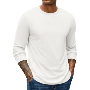 image:imageCOOFANDY Mens Waffle Long Sleeve Shirts Casual Crew Neck T Shirt Soft TeesAll White
