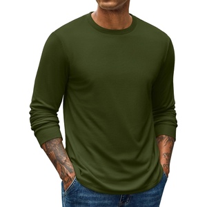 image:imageCOOFANDY Mens Waffle Long Sleeve Shirts Casual Crew Neck T Shirt Soft TeesArmy Green