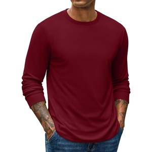 image:imageCOOFANDY Mens Waffle Long Sleeve Shirts Casual Crew Neck T Shirt Soft TeesBurgundy