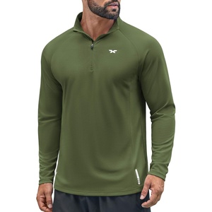 image:imageCOOFANDY Quarter Zip Pullover Athletic Running Shirts Quick Dry Lightweight Tennis GymArmy Green