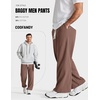 image:imageCOOFANDY Baggy Sweatpants Men Wide Leg Cotton Joggers for Men with PocketsBrown