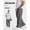 image:imageCOOFANDY Baggy Sweatpants Men Wide Leg Cotton Joggers for Men with PocketsDark Gray