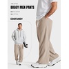 image:imageCOOFANDY Baggy Sweatpants Men Wide Leg Cotton Joggers for Men with PocketsKhaki