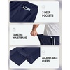 image:imageCOOFANDY Baggy Sweatpants Men Wide Leg Cotton Joggers for Men with PocketsNavy Blue