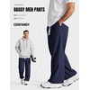 image:imageCOOFANDY Baggy Sweatpants Men Wide Leg Cotton Joggers for Men with PocketsNavy Blue