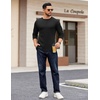 image:imageCOOFANDY Crewneck Sweaters for Men Slim Fit Long Sleeve Pullover TopsAll Black